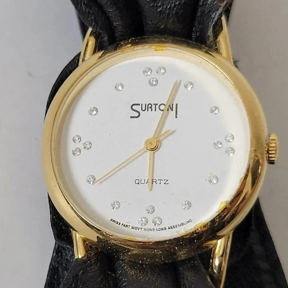Surtoni Tomer Wrist Watch Rhinestones Snap Closure - Picture 2 of 4